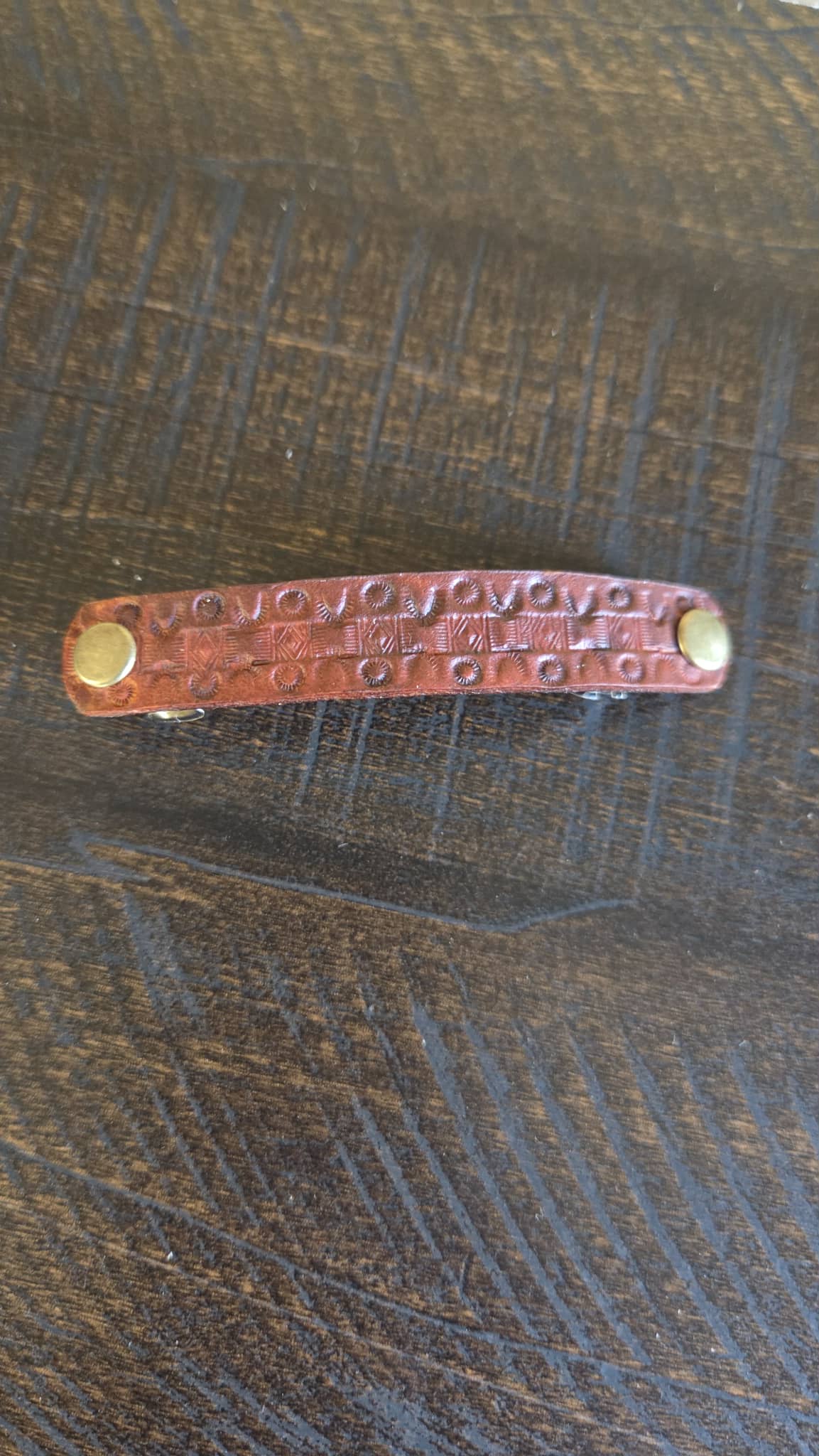 Leather Block Hair Barrette image 0