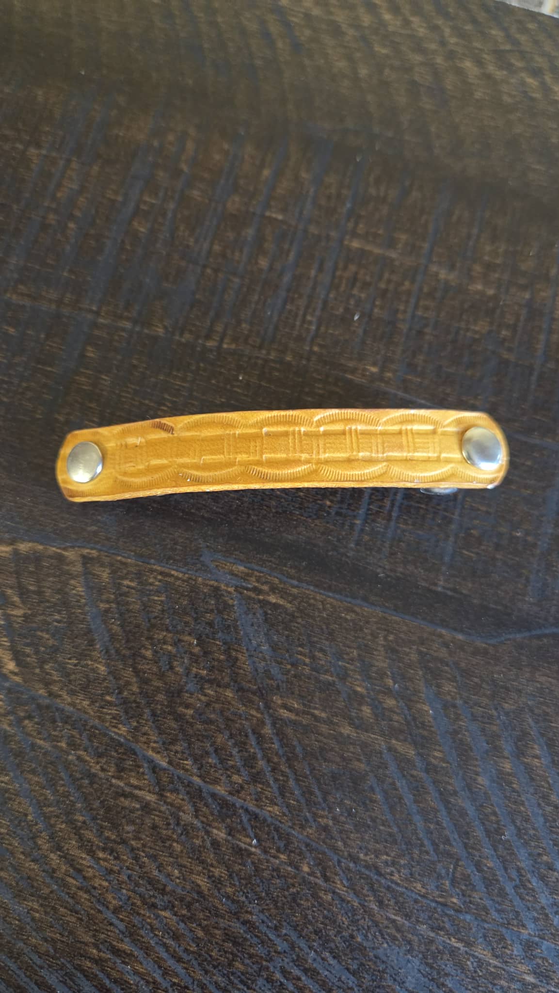 Leather Bamboo Hair Barrette image 0
